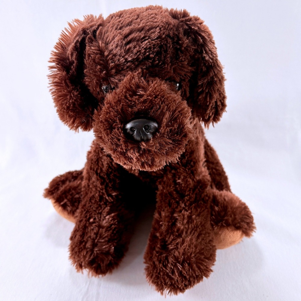 Aurora Dog Plush 12in Brown Labradoodle Goldendoodle Shaggy Puppy Stuffed Animal